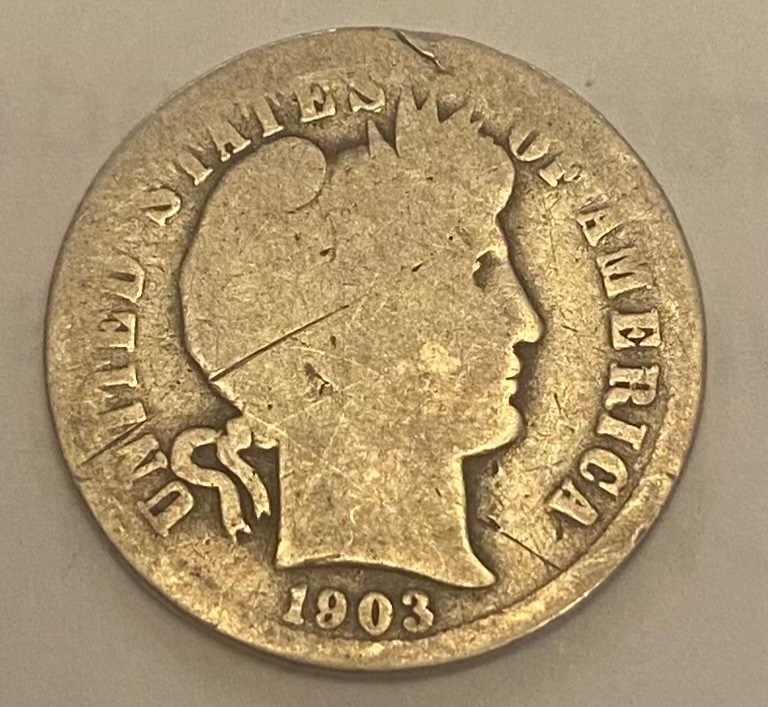 1903-S Barber Silver Dime Rare Key Date San Francisco