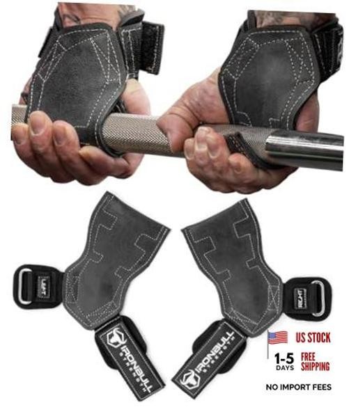 EZ Gripz PRO V2 Lifting Grips for Weightlifting: Weight Large Black/White