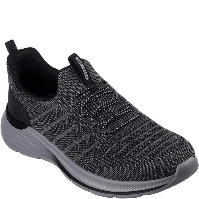 Slip On Skechers Shoe Men Black Charcoal Sport Memory Foam Casual Relaxed 210671