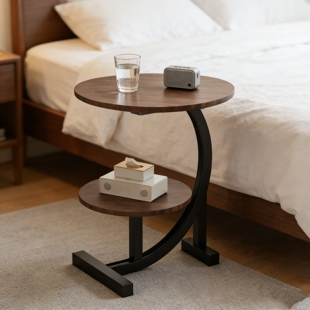 2tier Side Table Space-Saving Design for Living Rooms Bedroom Indoor/Outdoor New