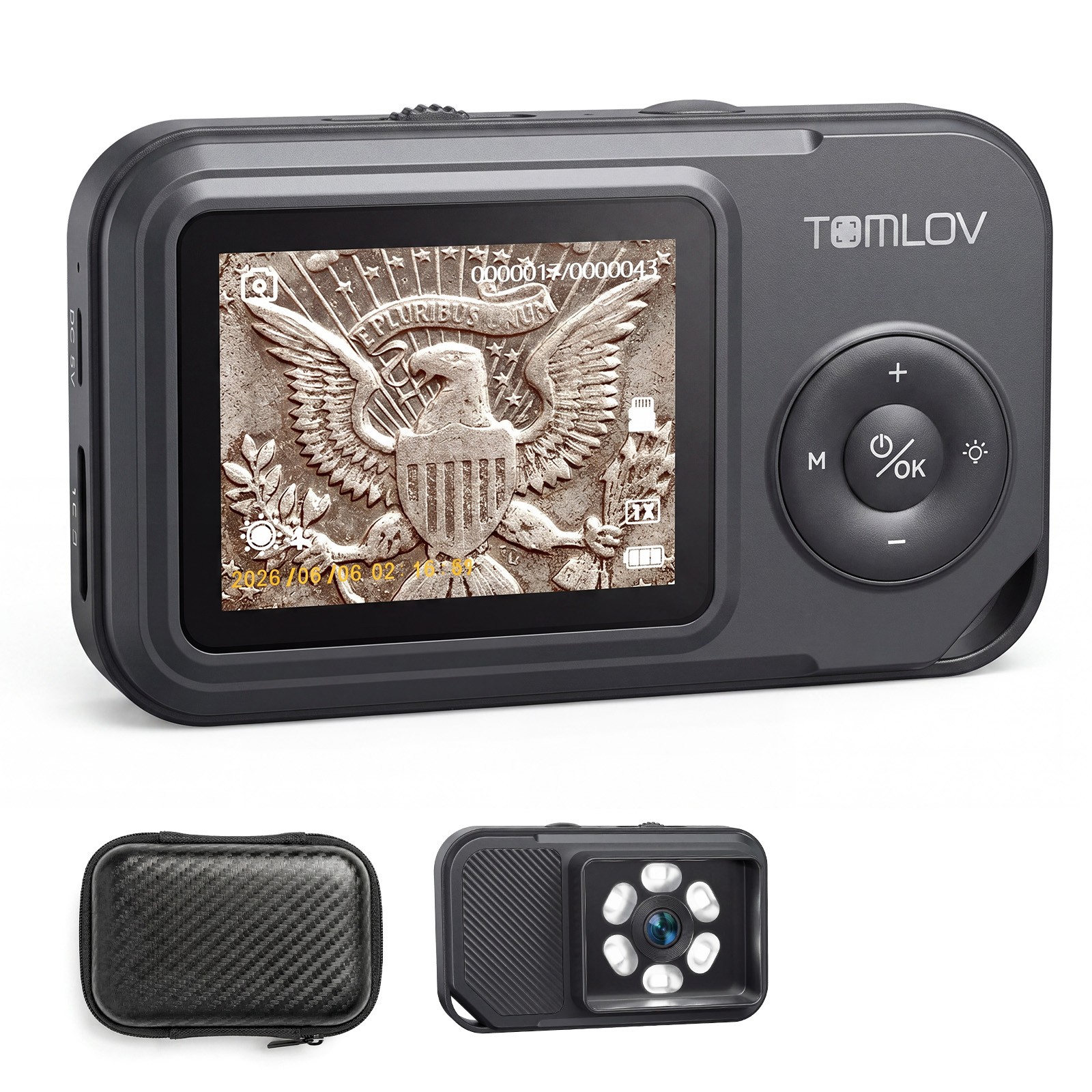 TOMLOV Trichome Microscope Coin Recording USB Digital Microscope Jewelry Loupe