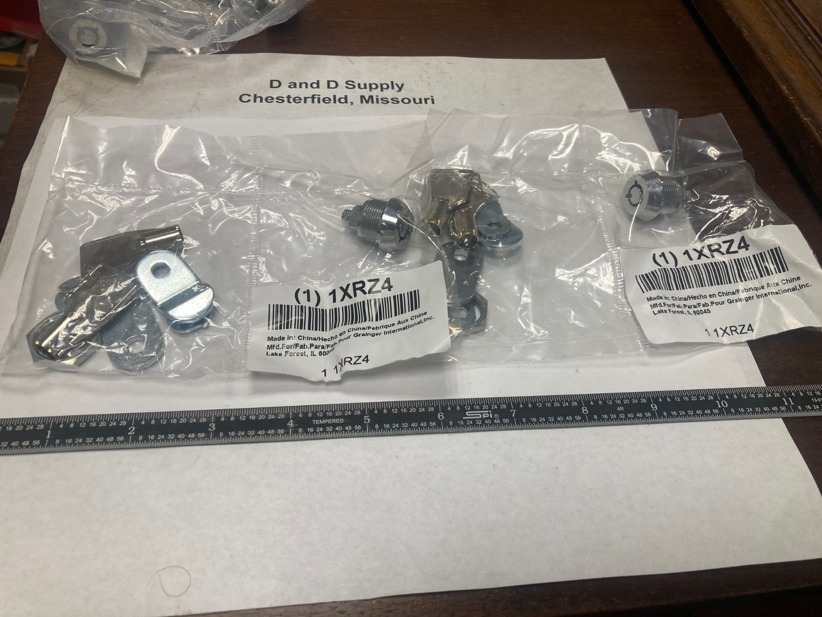 LOT OF 2, Grainger 1XRZ4, Pin Tumbler Keyed Cam Locks, Chrome
