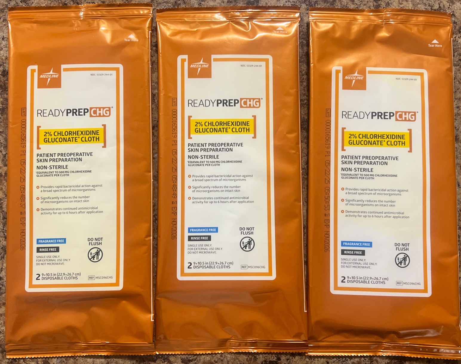 Medline READYPREP CHG PATIENT PREOPERATIVE SKIN PREPARATION (3 packs of Two)
