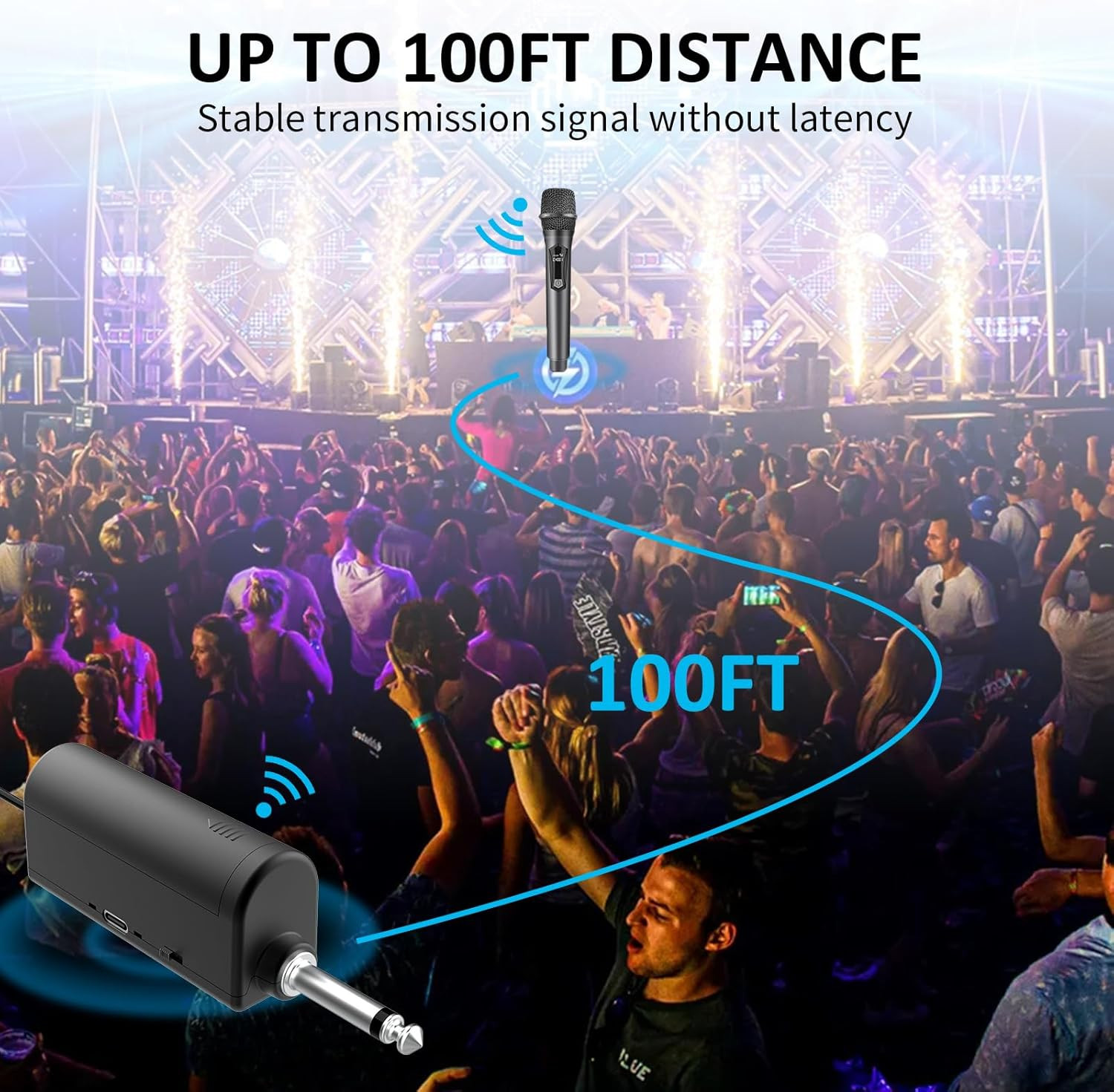 Aveek Karaoke Microphone Wireless, for Speakers with 2 Packs