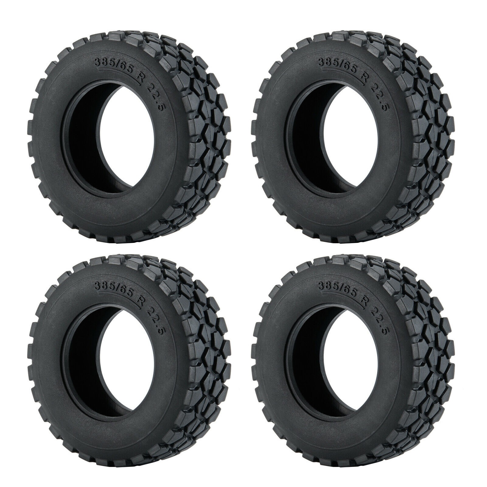 4Pcs Rubber Wheel Tires Tyres For Tamiya 1:14 Tractor Truck Trailer RC Car