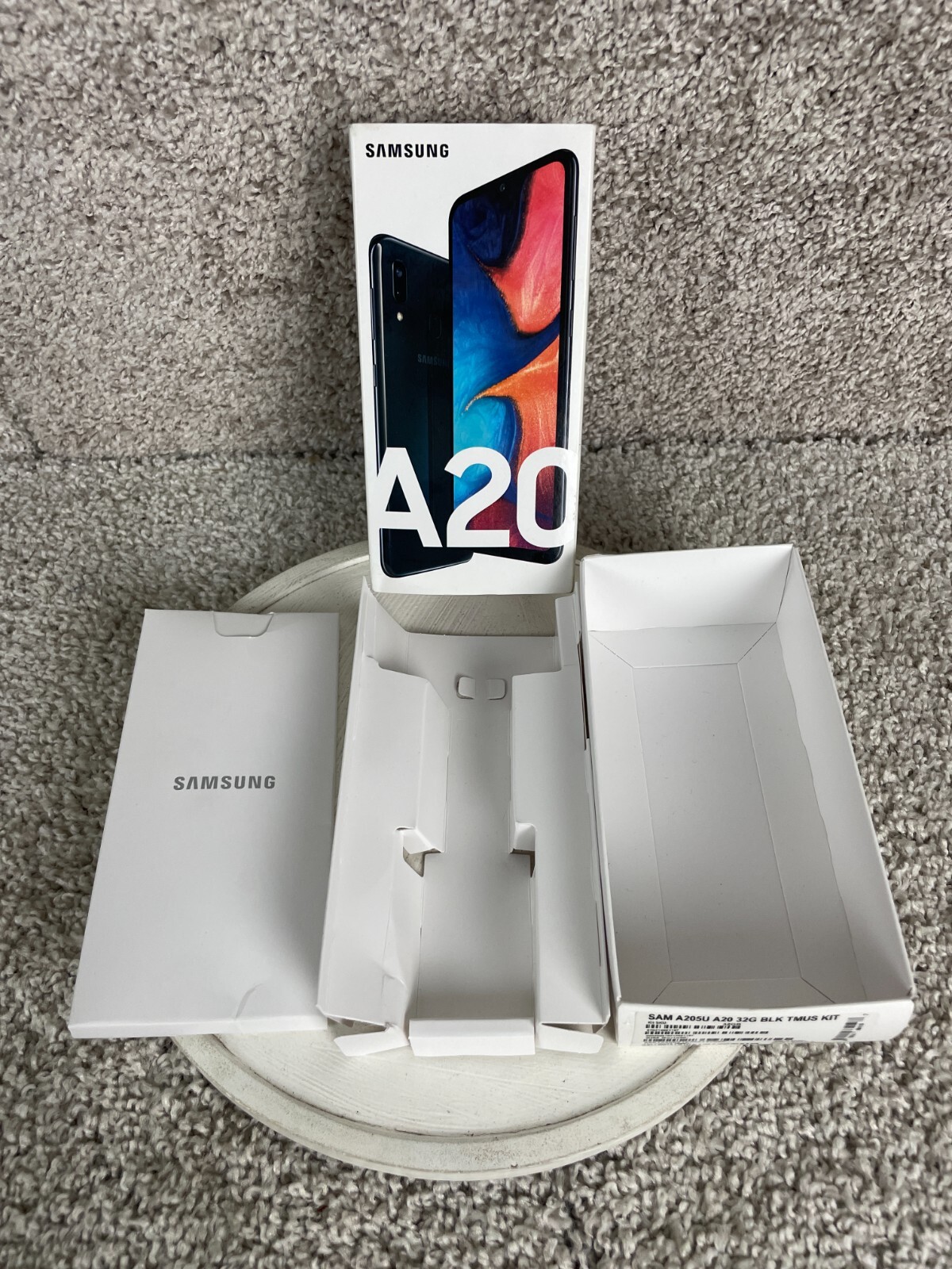 Samsung Galaxy A205U 32G Mobile Standard Box Package w/ Manual Black