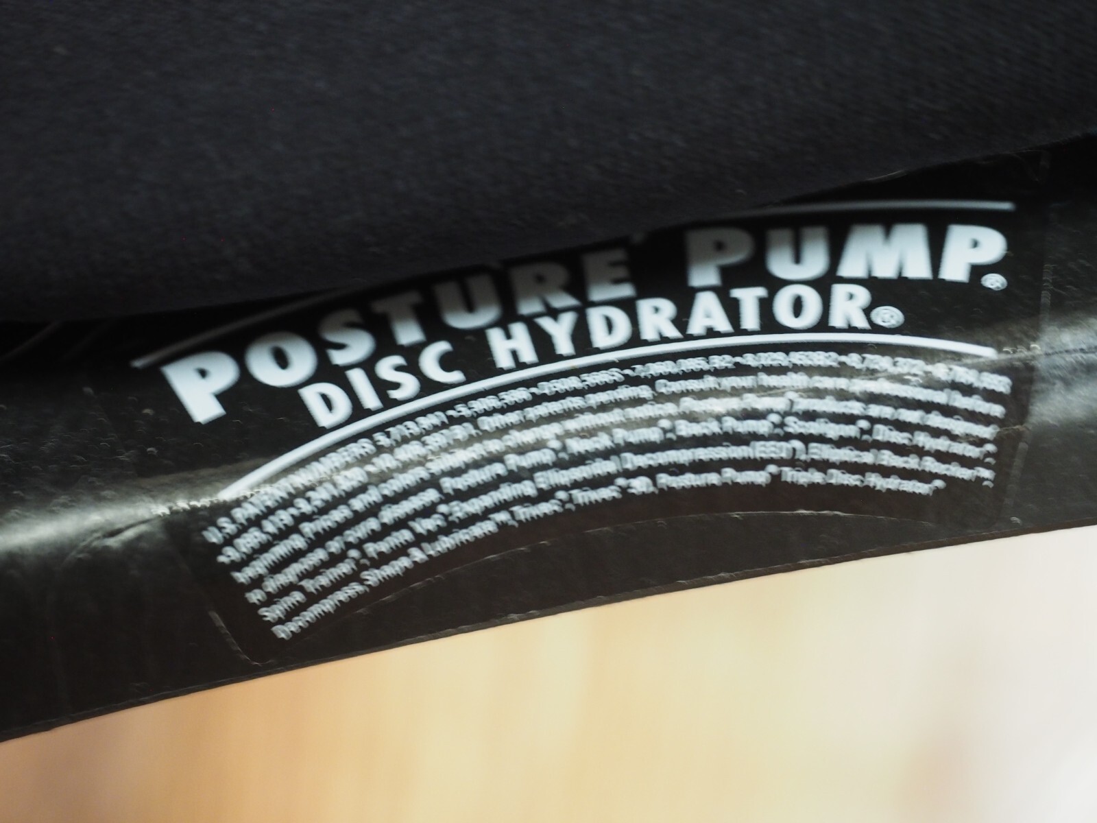 Posture Pump Disc Hydrator Elliptical Back Rocker Back Model 2000 Black