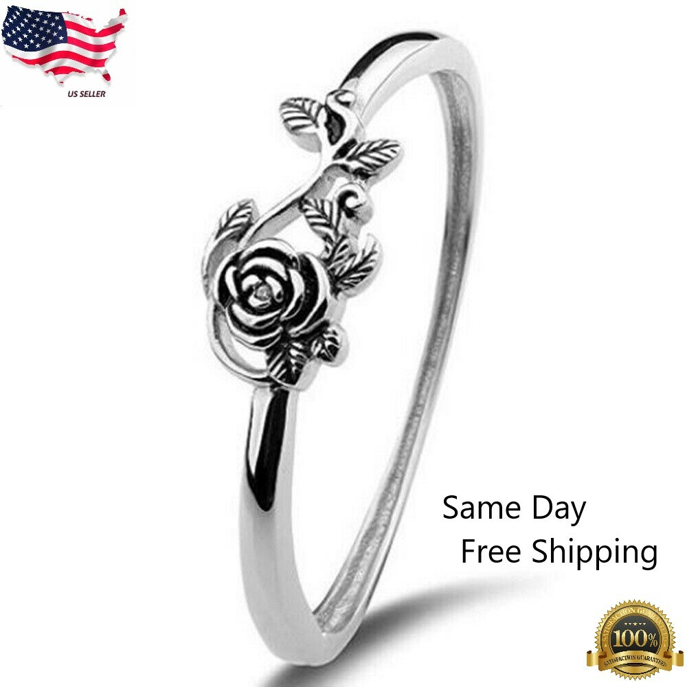 Flower Gorgeous 925 Silver Rings for Women Jewelry Party Rings Size 6-10