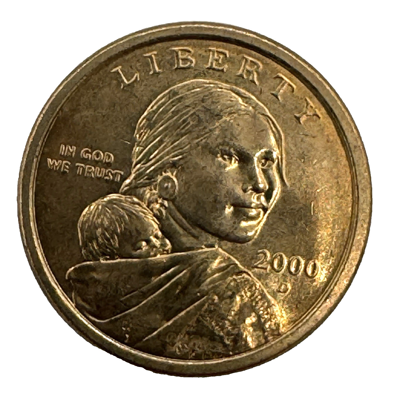 2000 D Sacagewea One Dollar Coin US Liberty American Indian Mother Child Eagle