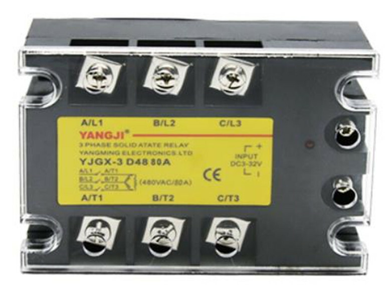 Three-phase DC control AC solid state relay series YJGX-3D4825A 480VAC 25A