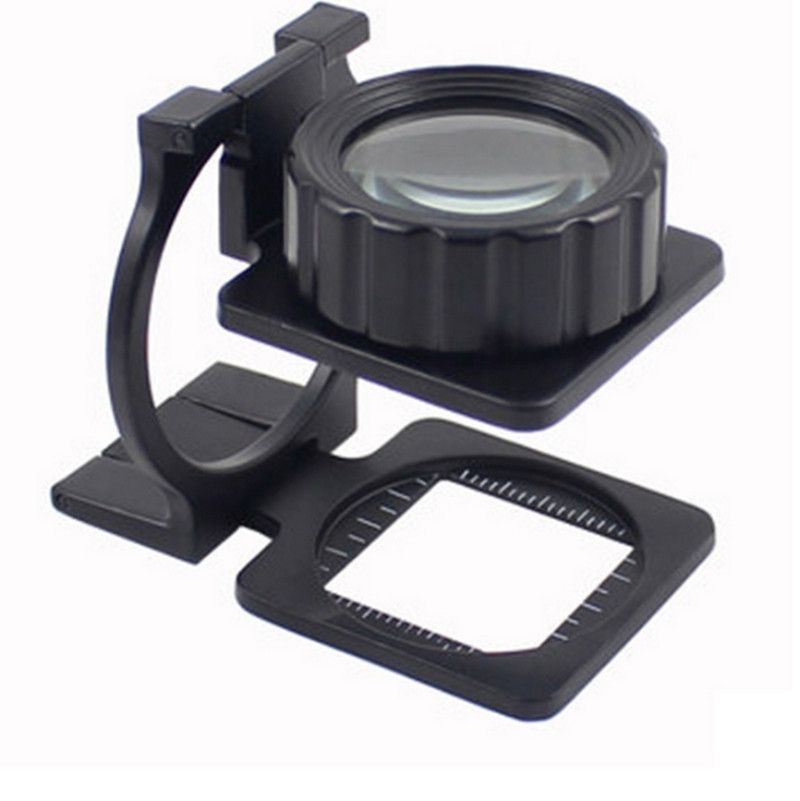 1PC 20x Folding Linen Tester Loupe Metal Thread Counter Magnifier Cloth Test