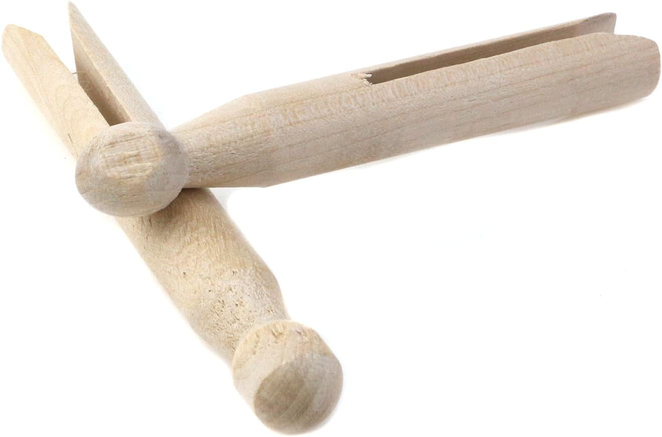 Clothes Pins 10 Pcs Round Wooden Clothespins Old Fashioned Traditional Wooden...