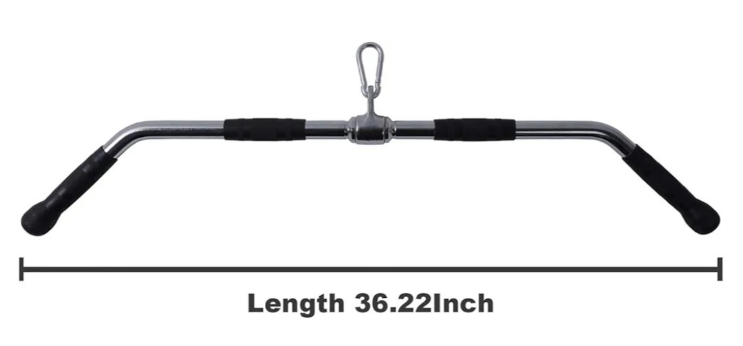 NEW 8.8 Lb LAT Cable Machine Attachment, Curl Pulldown Bar, Full Rotation, Steel