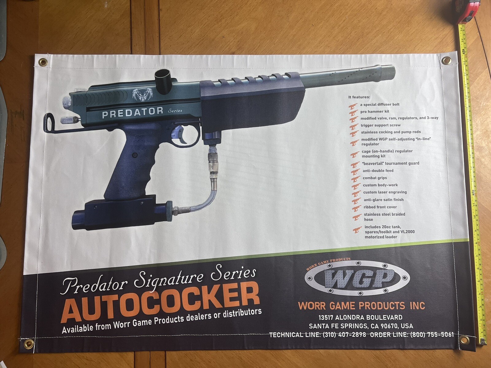WGP Predator Autococker Paintball Banner - Vtg, Mint Condition - Cocker