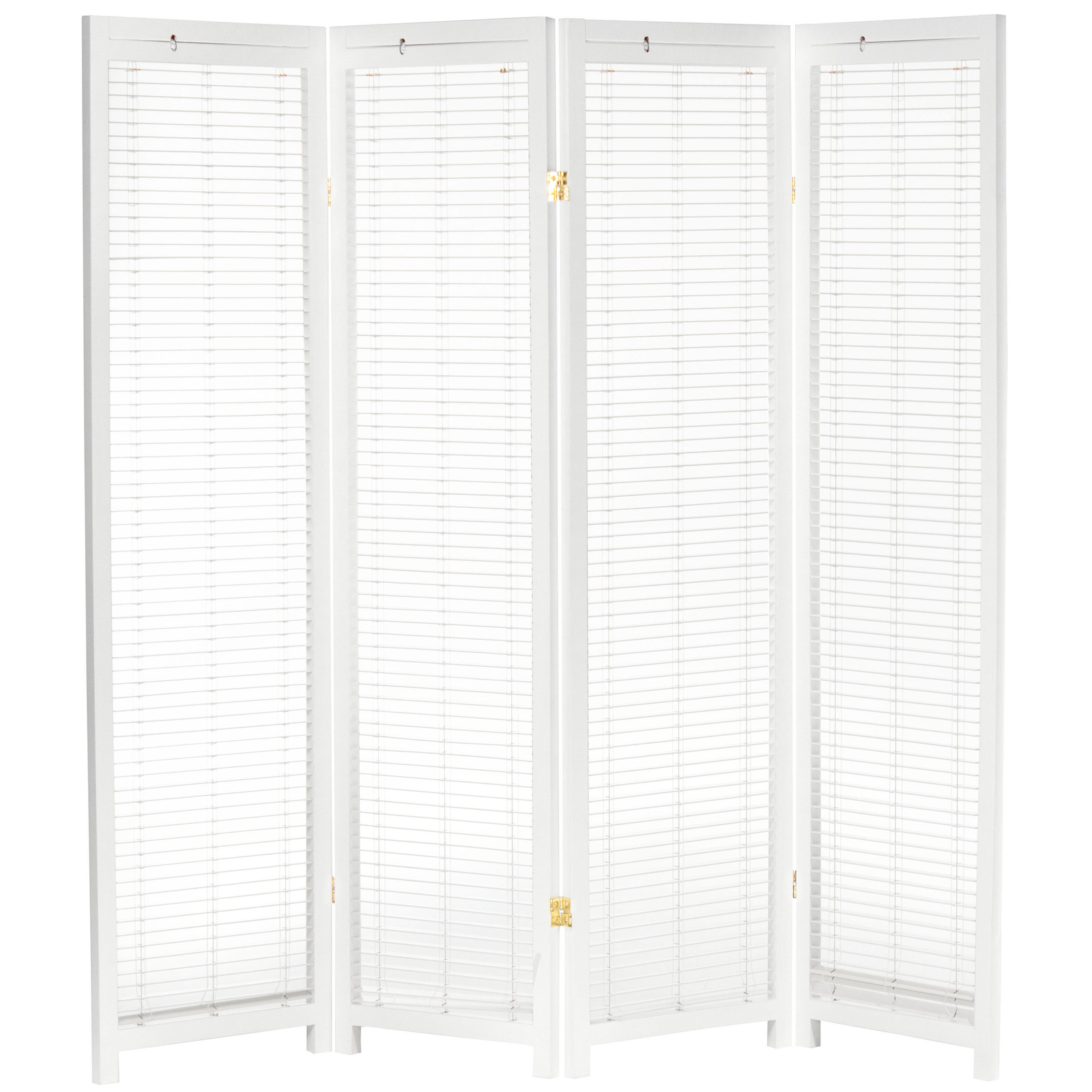 6 ft. Tall Adjustable Shutter Room Divider White 4 Panel