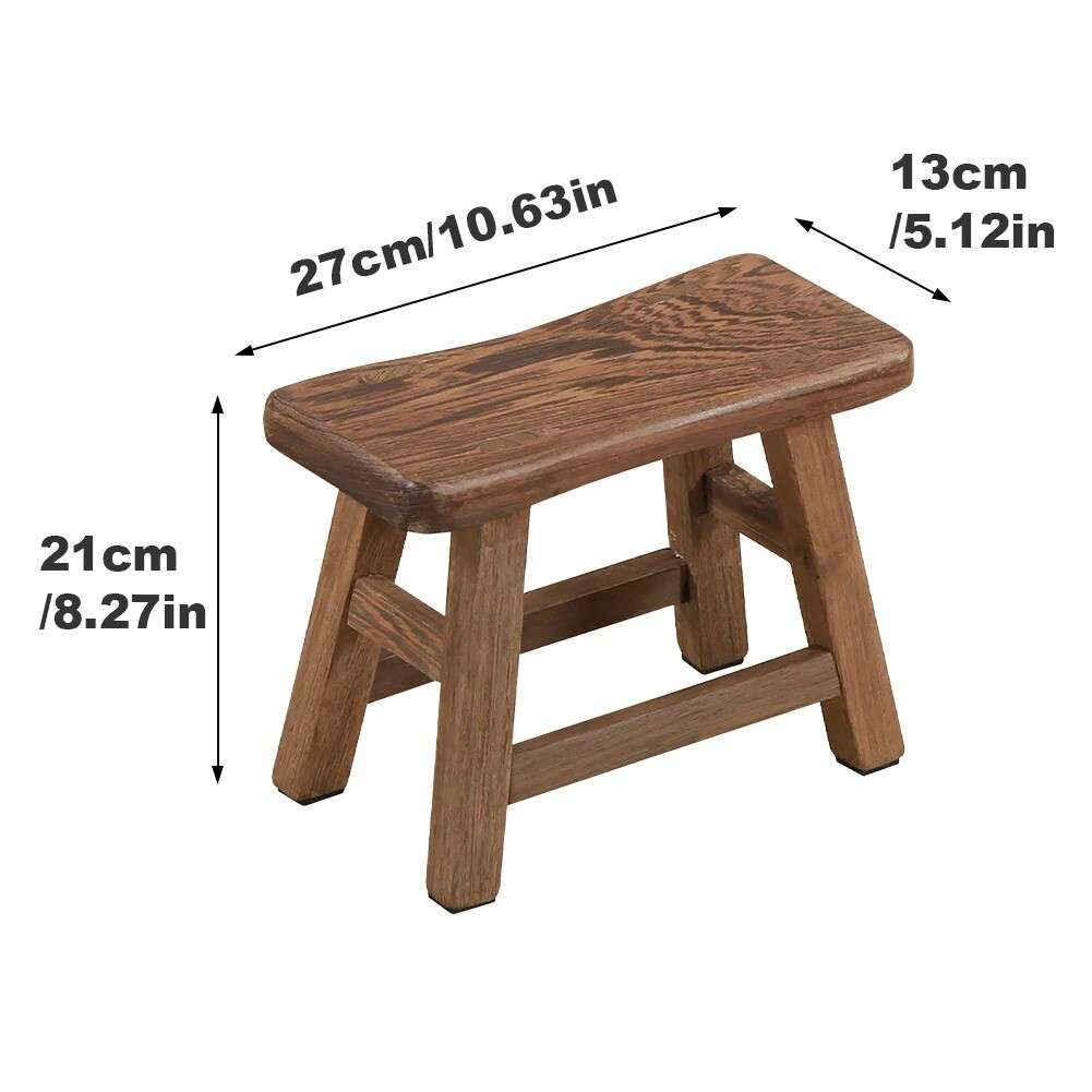 Portable Retro Kitchen Small Bench Wooden Stool Plant Stand Rustic Home Decorati