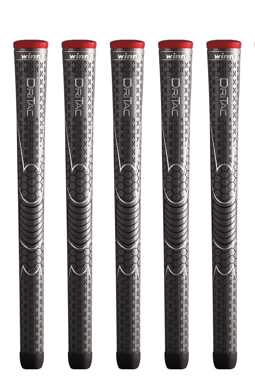 set of 5 - Winn Dri Tac Standard Golf Grip - Dark Gray 5DT_DG