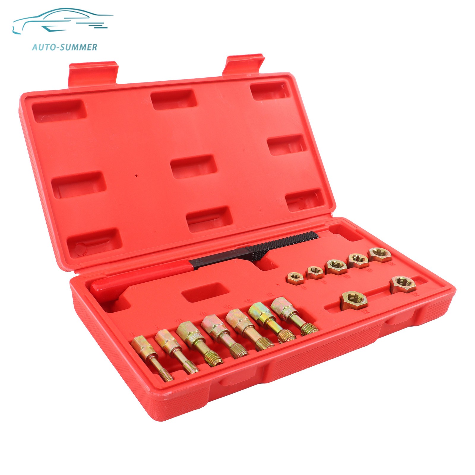 15 Piece Metric Thread Chaser Set Master Thread Rethreading Kit M6-M12 Universal
