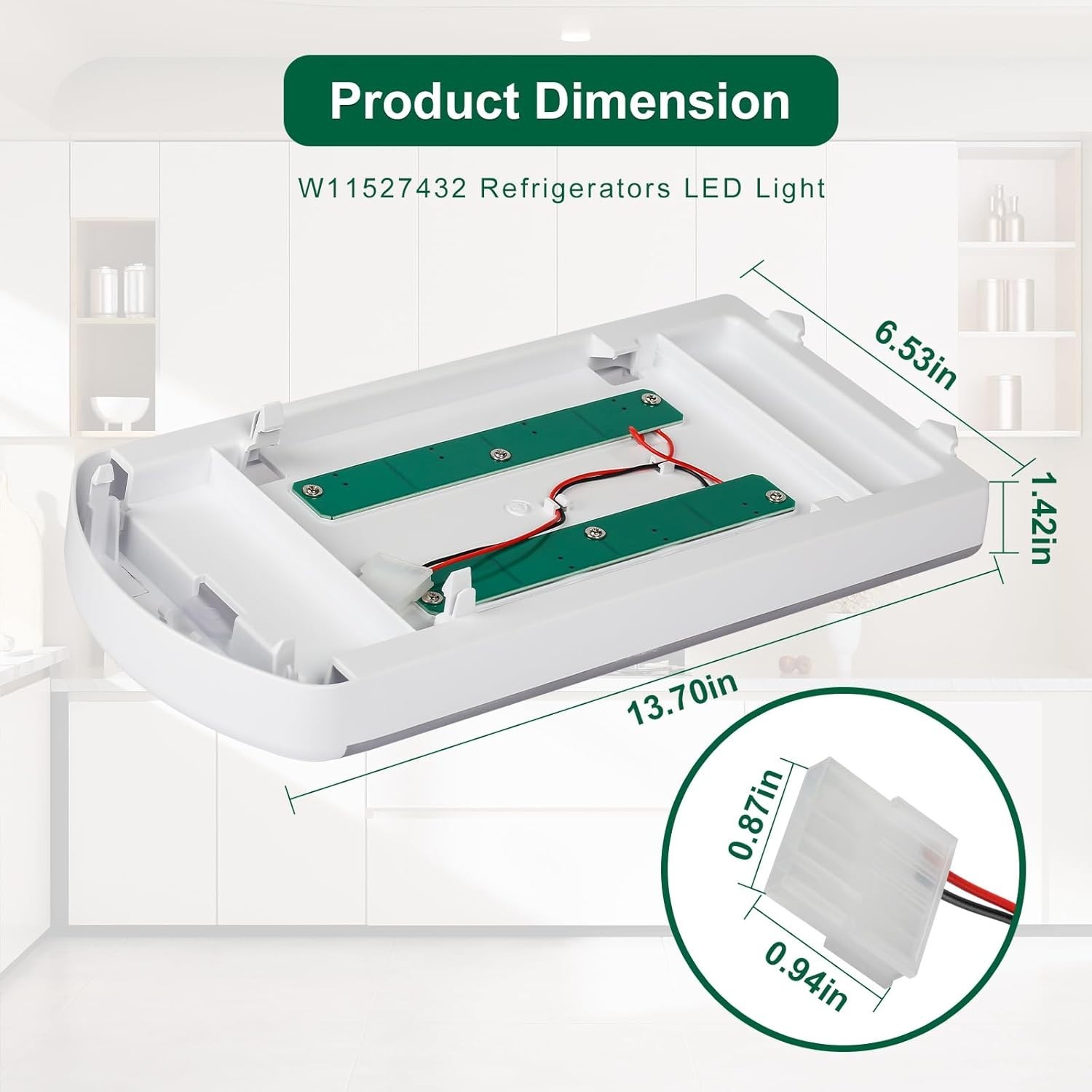 W11527432 Refrigerator LED Light Assy Module for Whirlpool Maytag Refrigerator