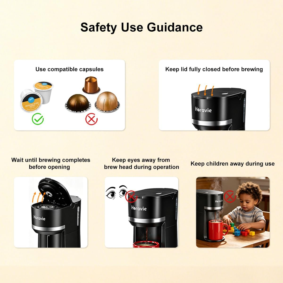 Small Single Serve Coffee Maker for K Cup and Grounds, Fast Brew One Cup Coffee