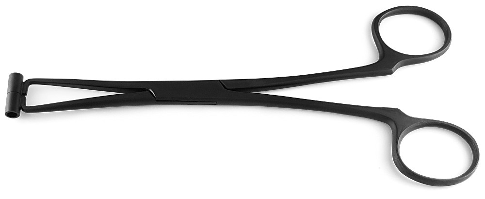 True Septum Forceps Black 6 inch steel piercing tool