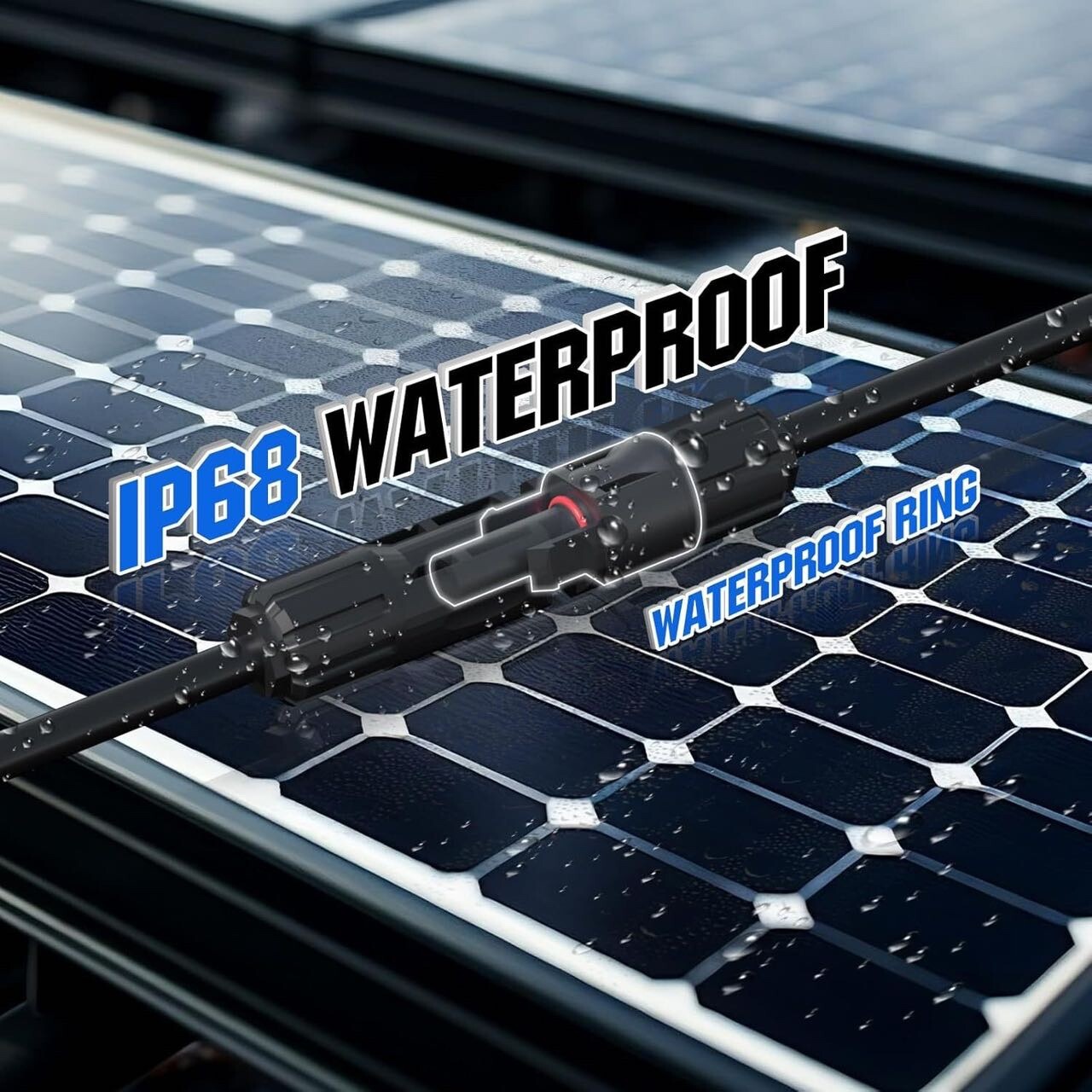 Solar Panel Y Branch Cable Connection Waterproof Adapter Connector Extension