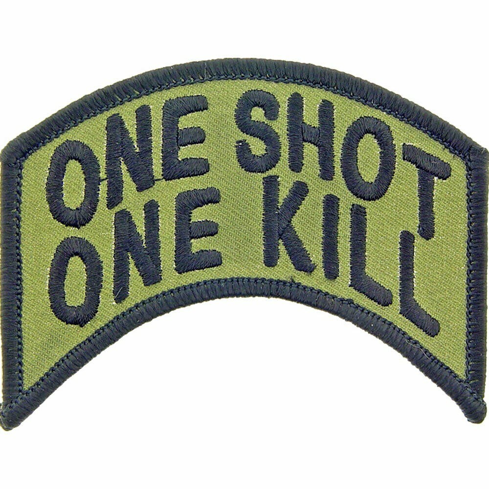 ARMY ONE SHOT ONE KILL (SUBDUED) Embroidered Shoulder Patch 3-3/8 (0880)