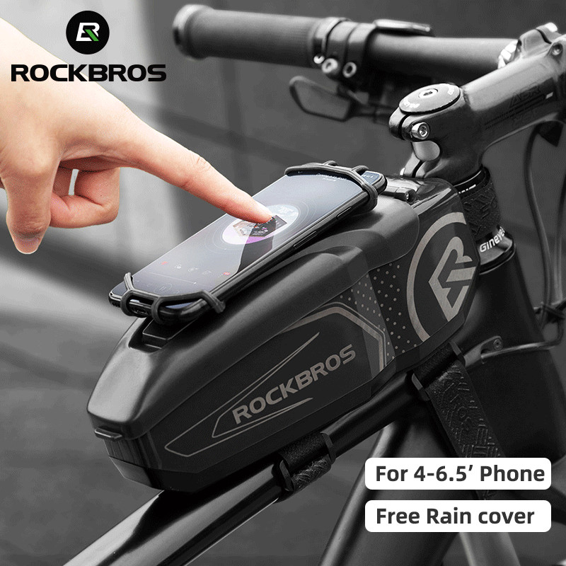 ROCKBROS Hard Shell Top Tube Front Bags Rainproof with Rain Cover Cycling Bags