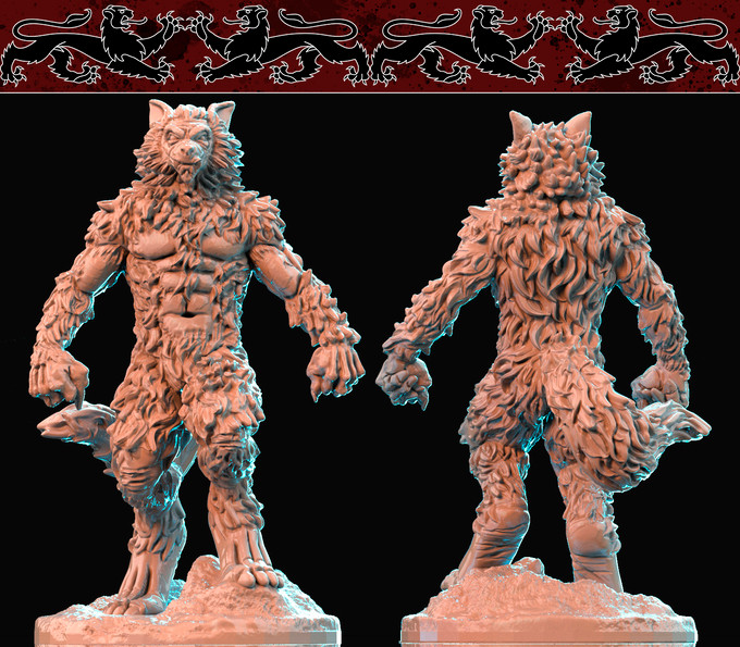 Dungeons & Dragons Playable Character - Male Werewolf Lycan - Warrior, Fighter