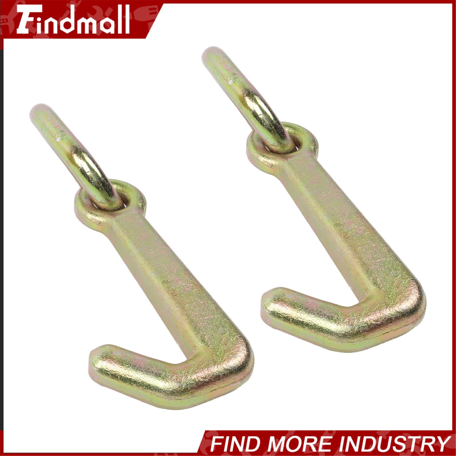 Findmall  2 Pack 5/16 Inch Towing Mini J Hook G70 5400 Lbs Working Load Limit