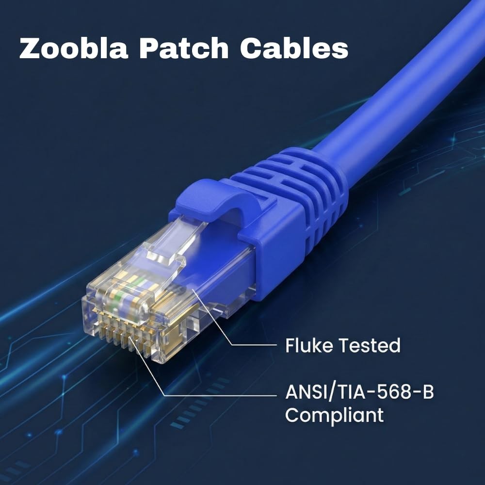 25FT Cat5e UTP Ethernet Patch Cable, 100% Pure Copper LAN Cable.