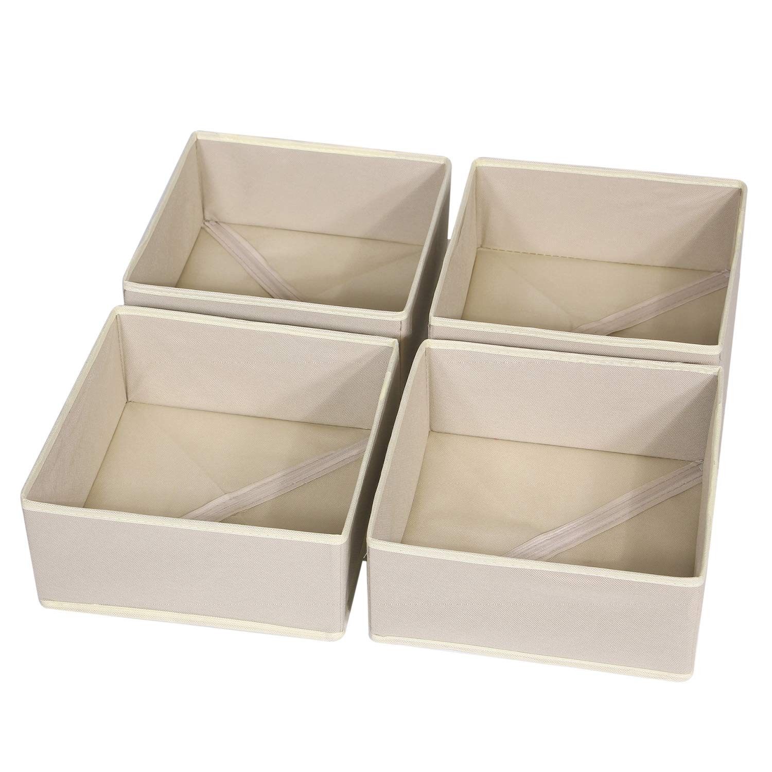 4 Pack Foldable Cloth Storage Box Closet Dresser Drawer Organizer Fabric Bask...