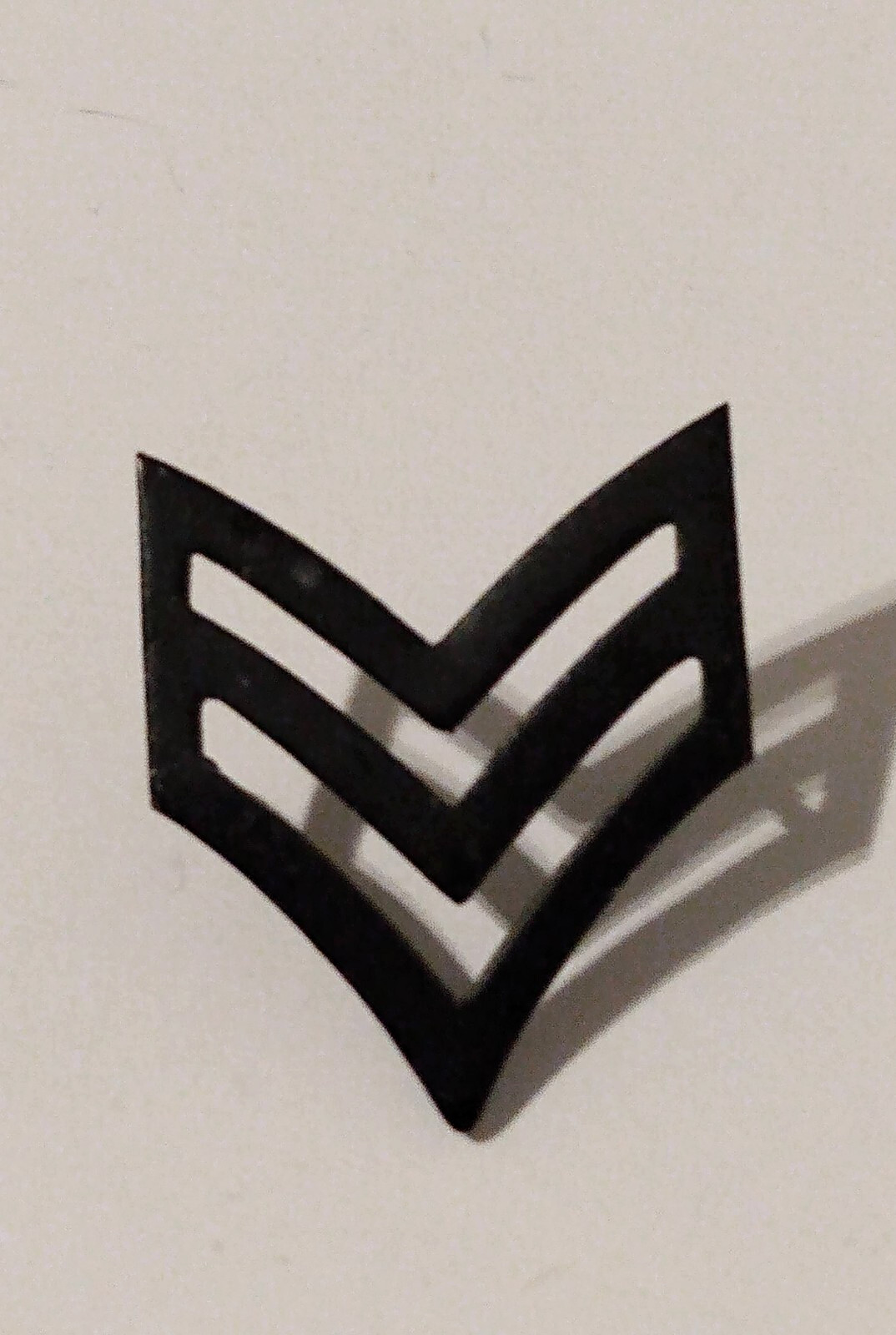Single Black Military Chevron Dual Clutch Pin