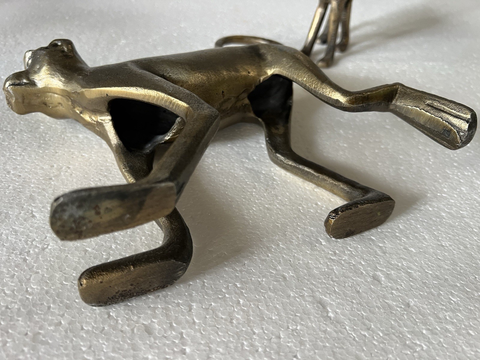 Pair of Bronze Interior Monkey Figurines Hand-Cast, India, Excellent Condition