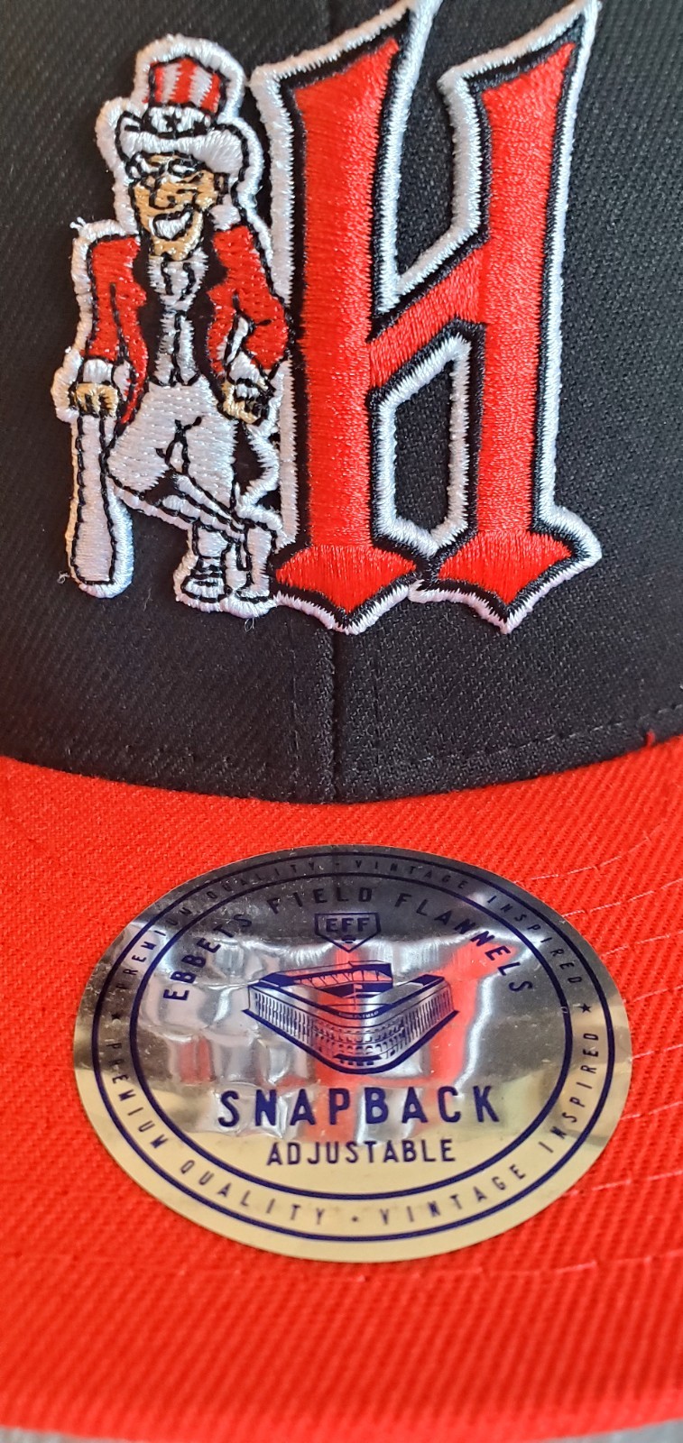 Harrisburg Senators MiLB Ebbets Field Flannels Vintage Snapback Cap Black/Red