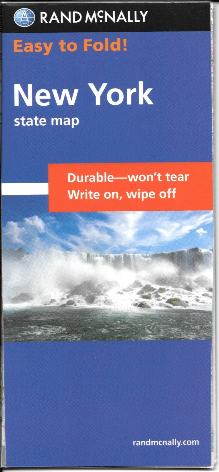 New York State, Easy-to-Fold, Laminated State Map, by Rand McNally, Laminated
