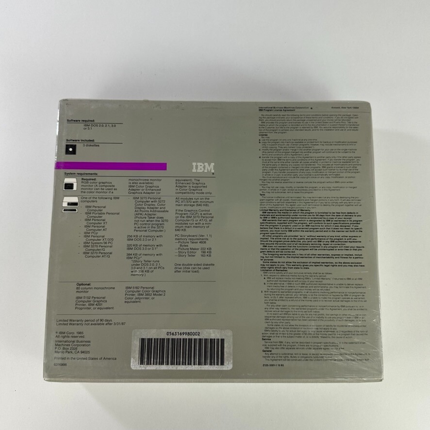 IBM PC Storyboard for Personal Computer Software DOS Factory Sealed