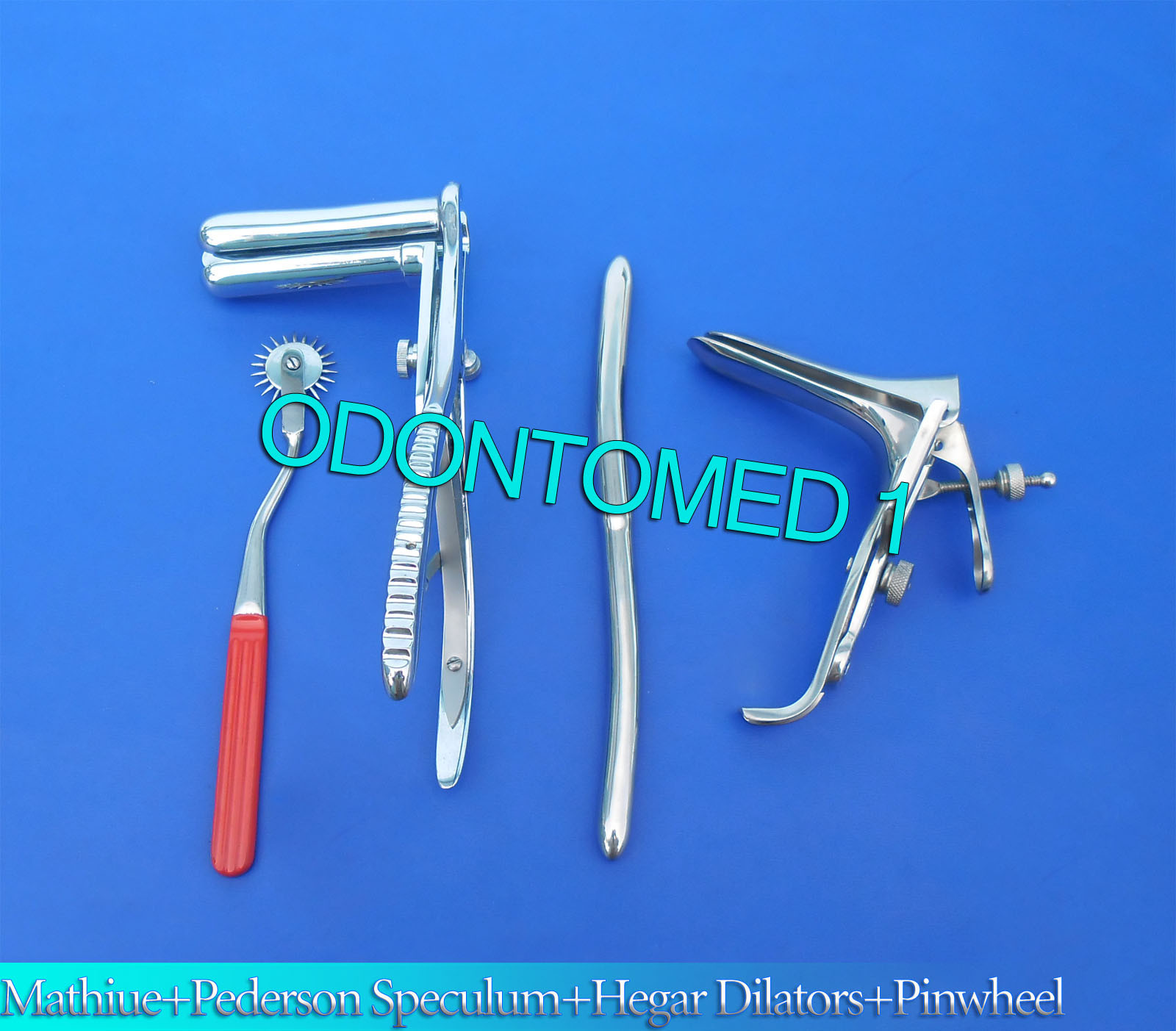 Mathieu Speculum +Hegar Dilator+ Red Pinwheel &Pederson Speculum Large