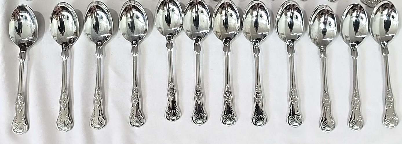 12pc - Wallace KINGS Stainless Steel 18/10 Glossy Spoons Flatware