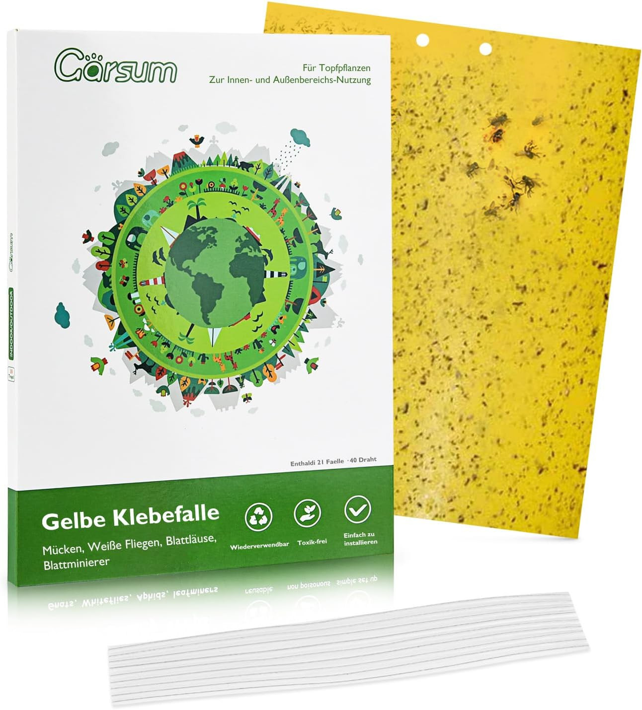 20 Pack Sticky Insect Traps For Indoor Outdoor Paper Sheets Yellow 6X8 In