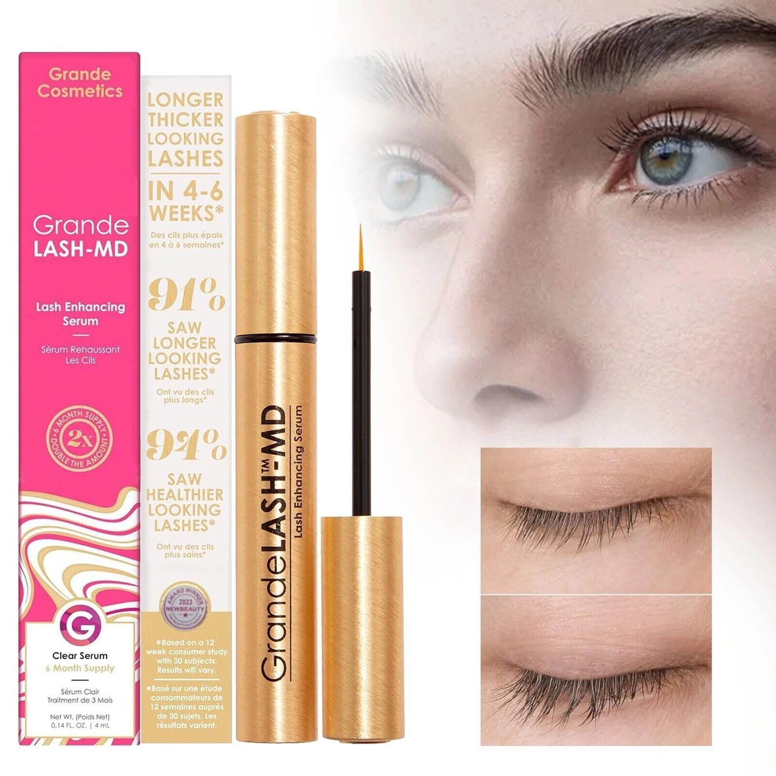 NEW Grande LASH-MD Grande Lash Enhancing Serum 4ML 0.14 Oz 6 Month Supply W/Box