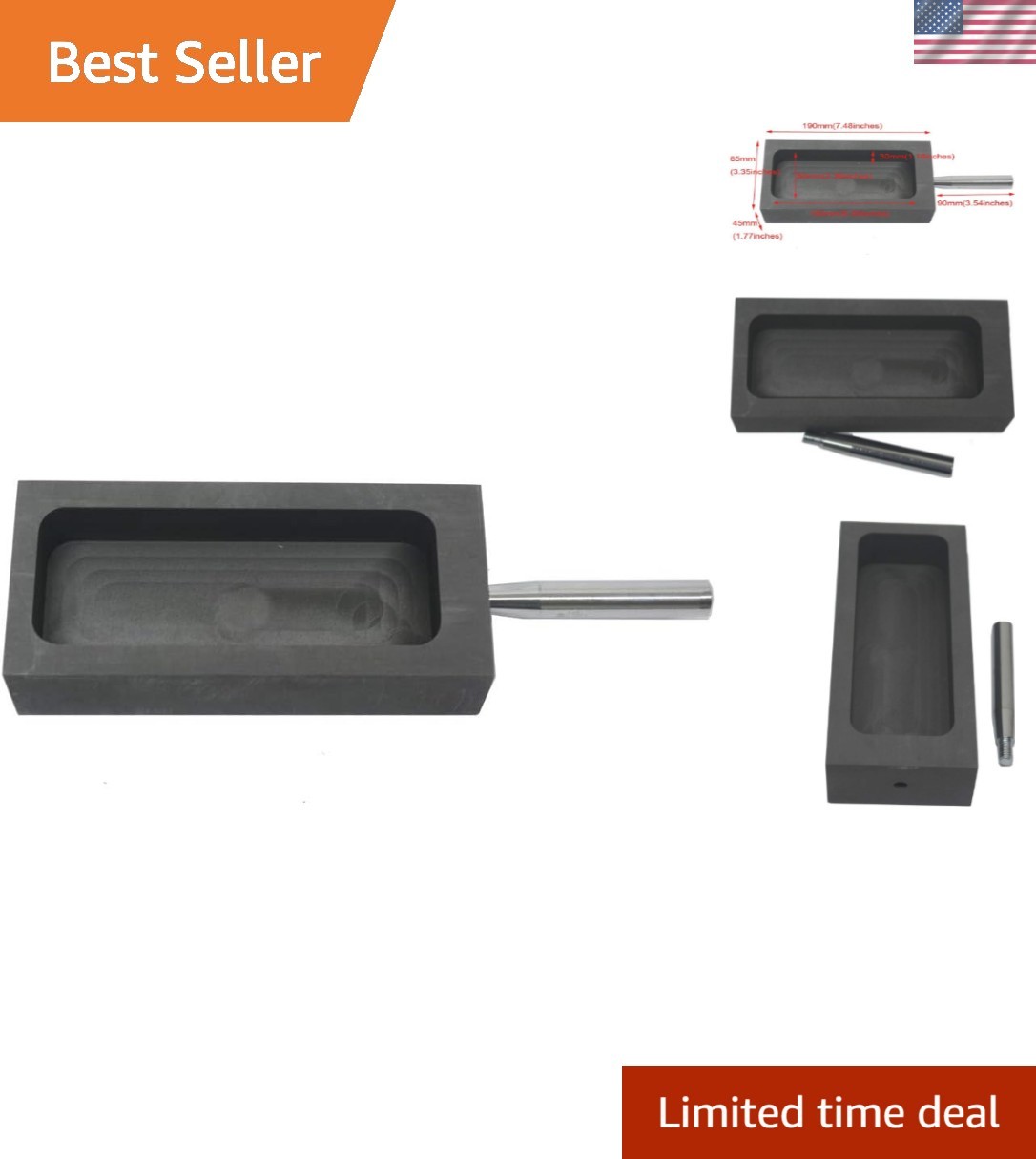 Exceptional Graphite Ingot Mold 5000g for Accurate Metal Casting & Refining