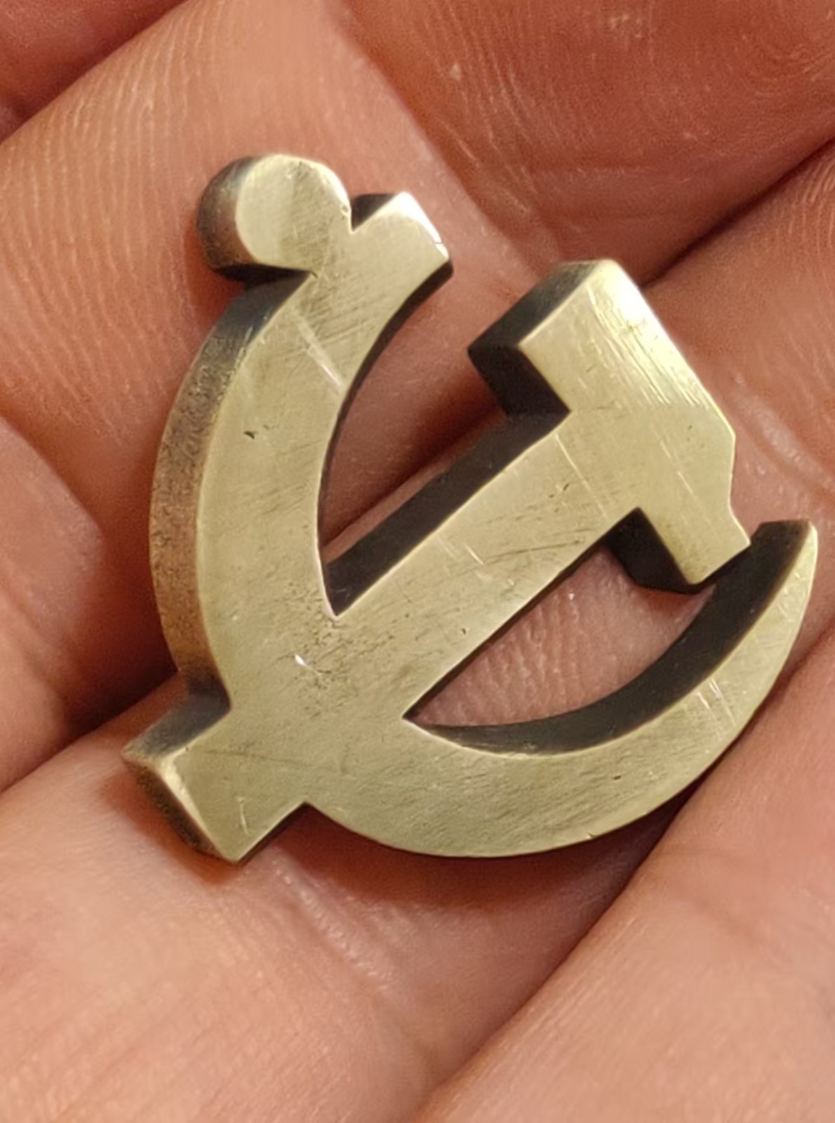 1 piece Brass Sickle hammer communist emblem sticker lighter DIY accessories