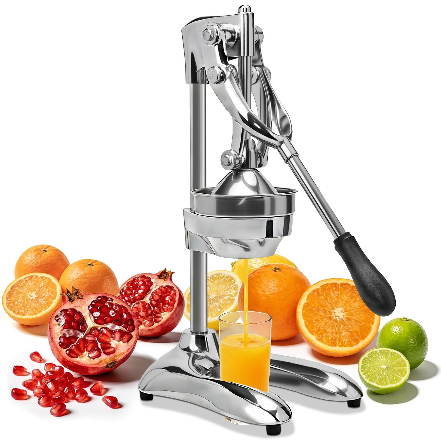 Manual Juicer, Heavy Duty Stainless Steel Hand Juicer Press, Lemon Squeezer f...