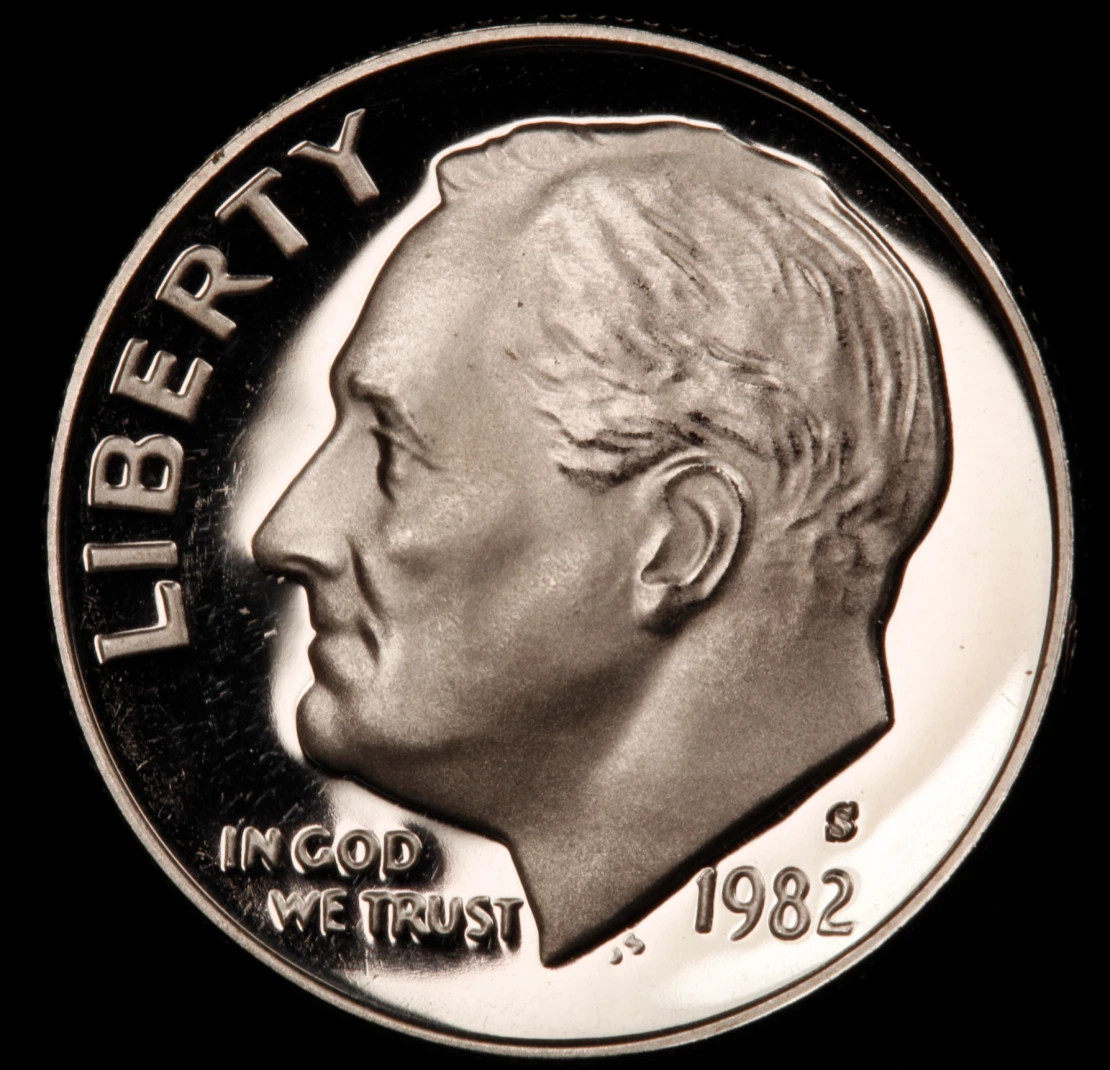 1982-S Roosevelt Dime-Choice Gem Proof Ultra Deep Cameo