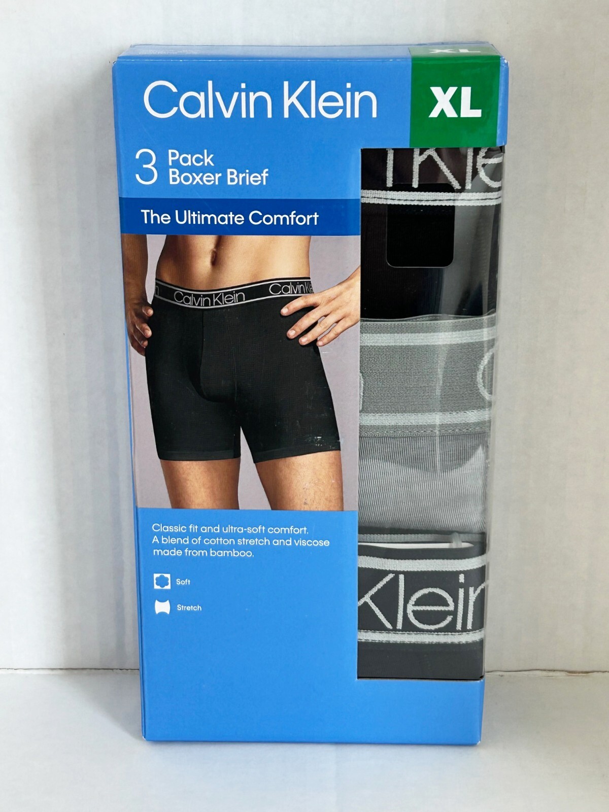 Calvin Klein Men's Boxer Brief Ultimate Comfort size XL, black (3 pack) - NWT