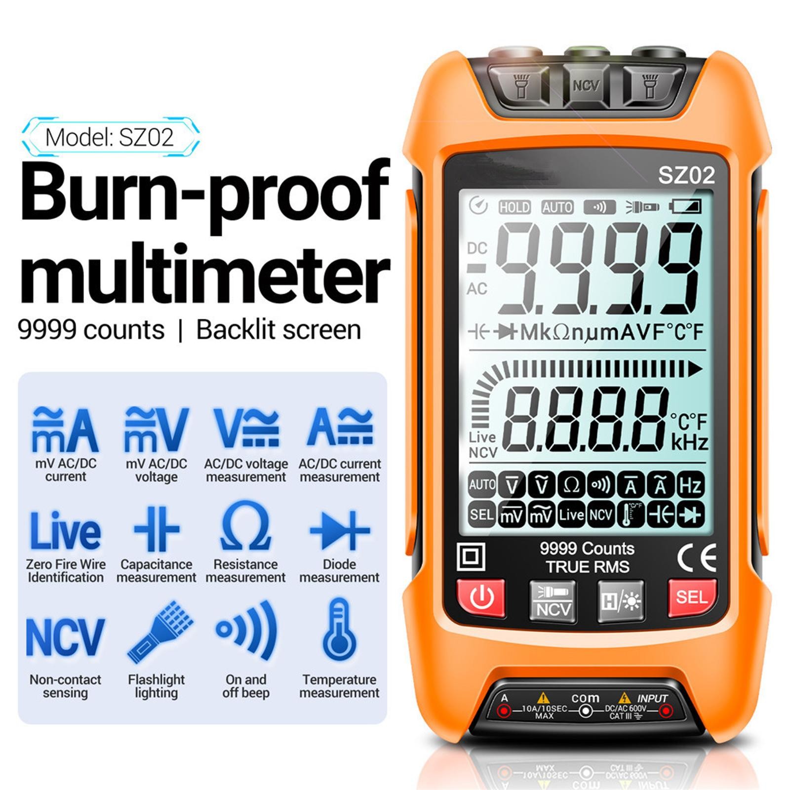 Digital Multimeter Transistor Smart Tester Auto Electrical Capacitance Meter ss