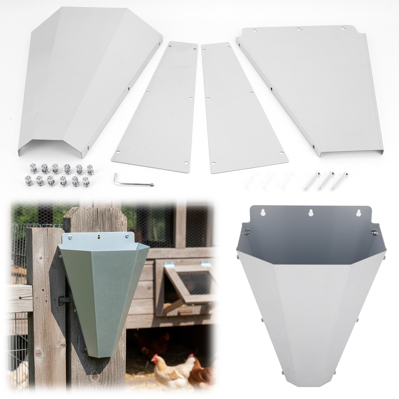 2×Metal Medium Chicken Cone Poultry Restraining and Processing Tool for Poultry