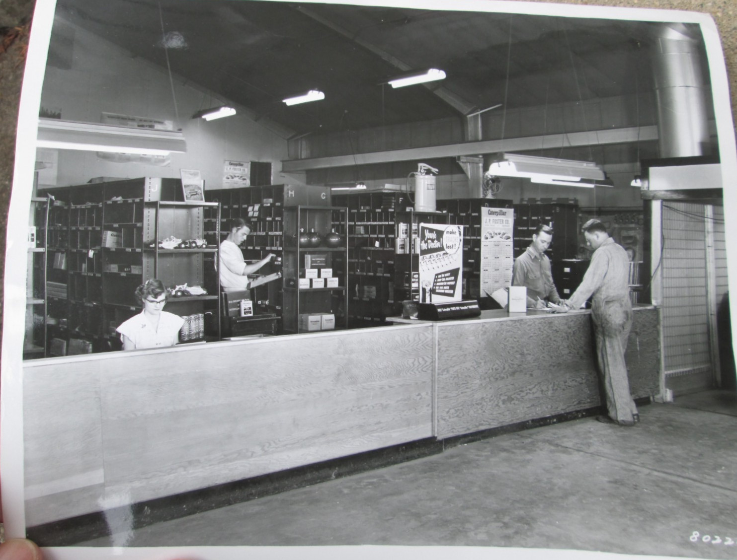 Caterpillar Tractor Co. 8" x 10" Photo Parts Counter Aberdeen, S.D. VTG 1951