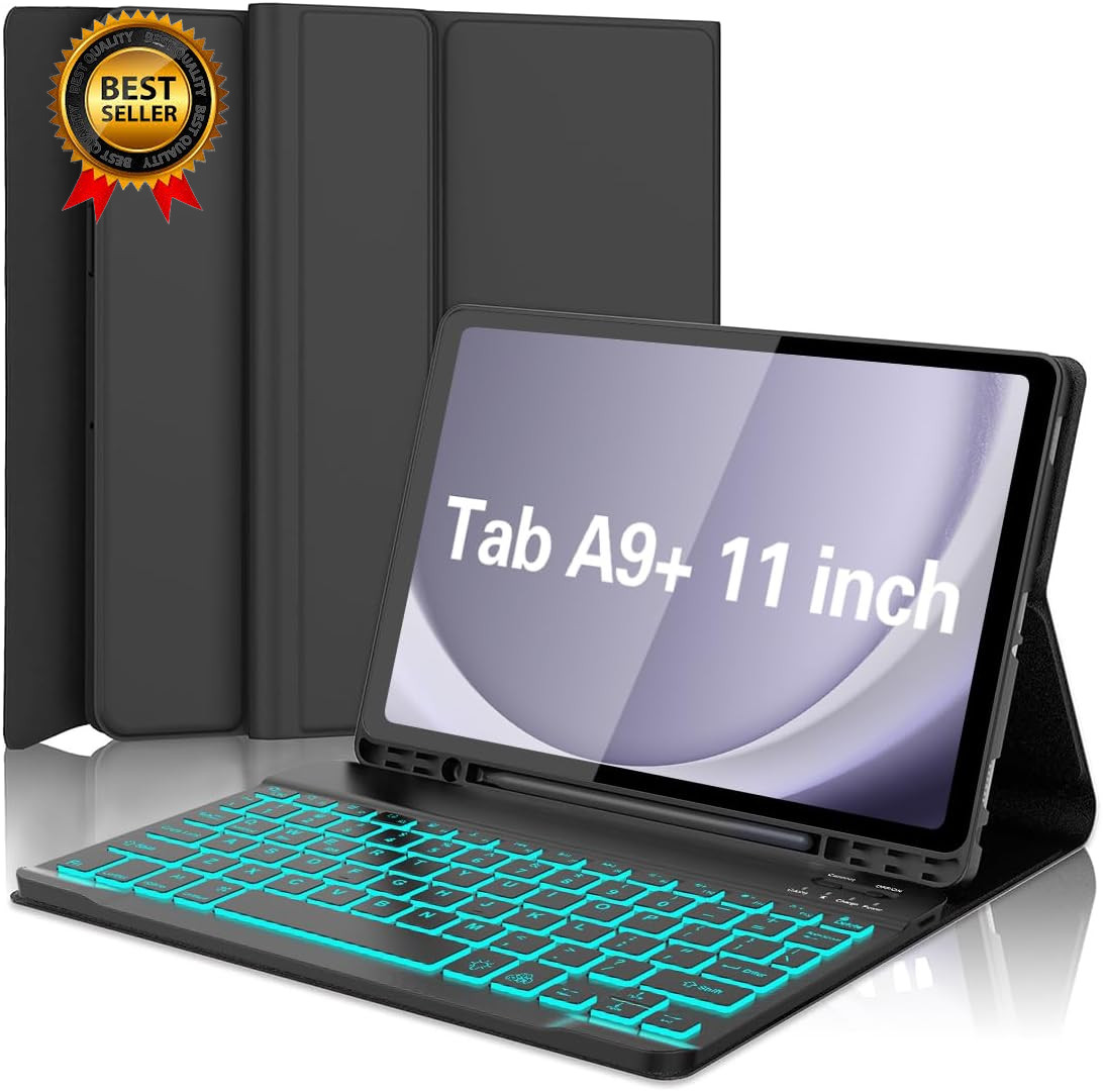 Keyboard Case for Galaxy Tab A9 plus 5G 11 Inch 2023 (SM-X210/X216/X218), 7 Colo